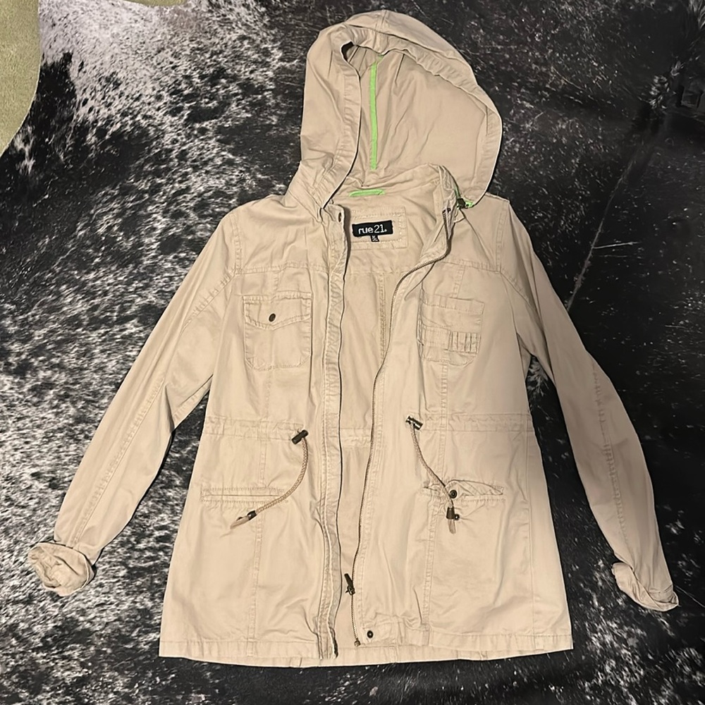Khaki cargo jacket coat